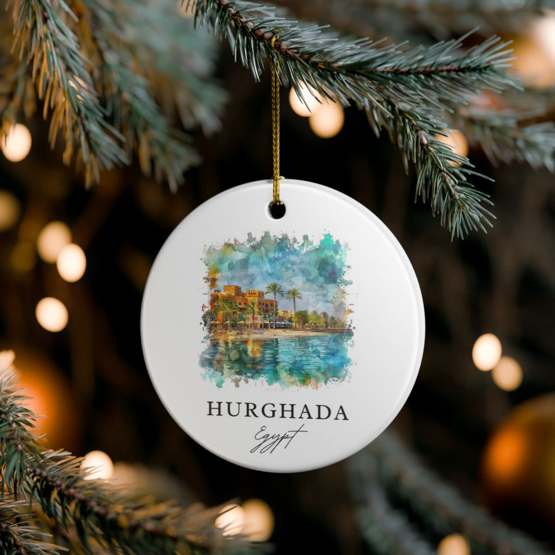 Hurghada Egypt Ornament: Unique Hurghada Souvenir, Hurghada Egypt Xmas Decor, and Authentic Hurghada Gift