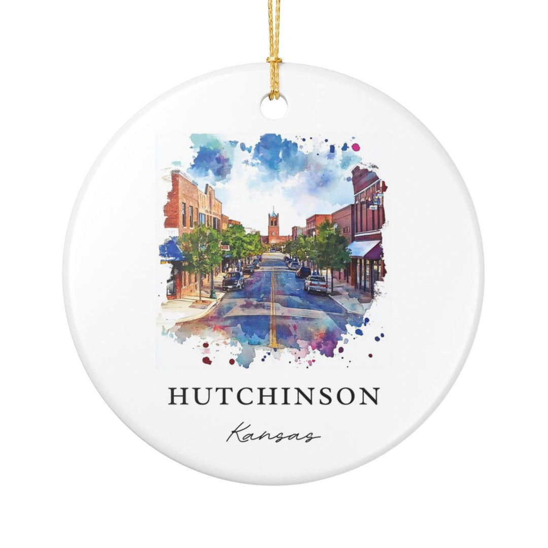 Hutchinson Kansas USA Ornament: Unique Hutchinson Souvenir, Hutchinson Kansas Xmas Decor, and Authentic Hutchinson Gift