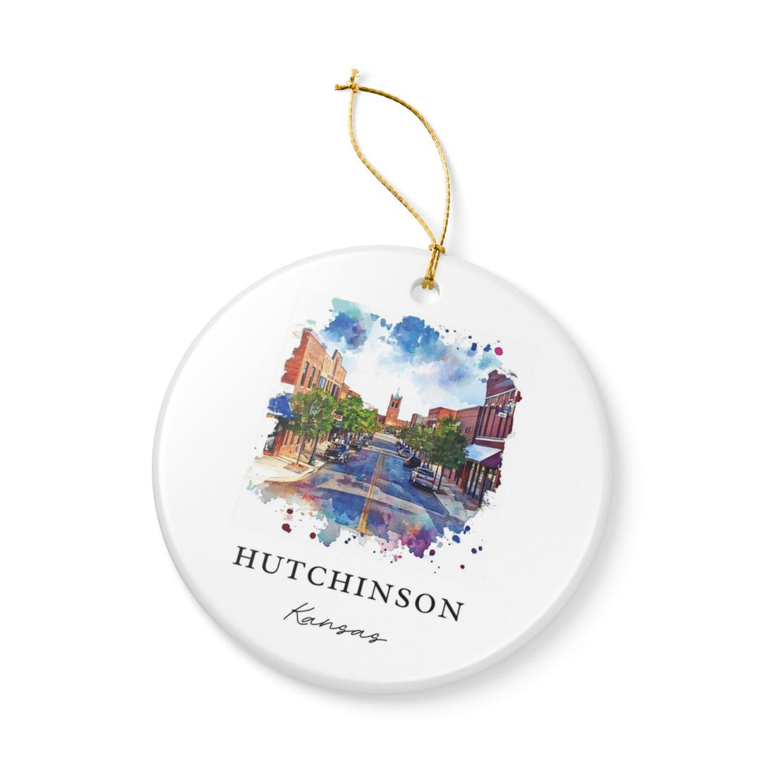 Hutchinson Kansas USA Ornament: Unique Hutchinson Souvenir, Hutchinson Kansas Xmas Decor, and Authentic Hutchinson Gift