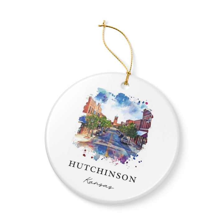 Hutchinson Kansas USA Ornament: Unique Hutchinson Souvenir, Hutchinson Kansas Xmas Decor, and Authentic Hutchinson Gift