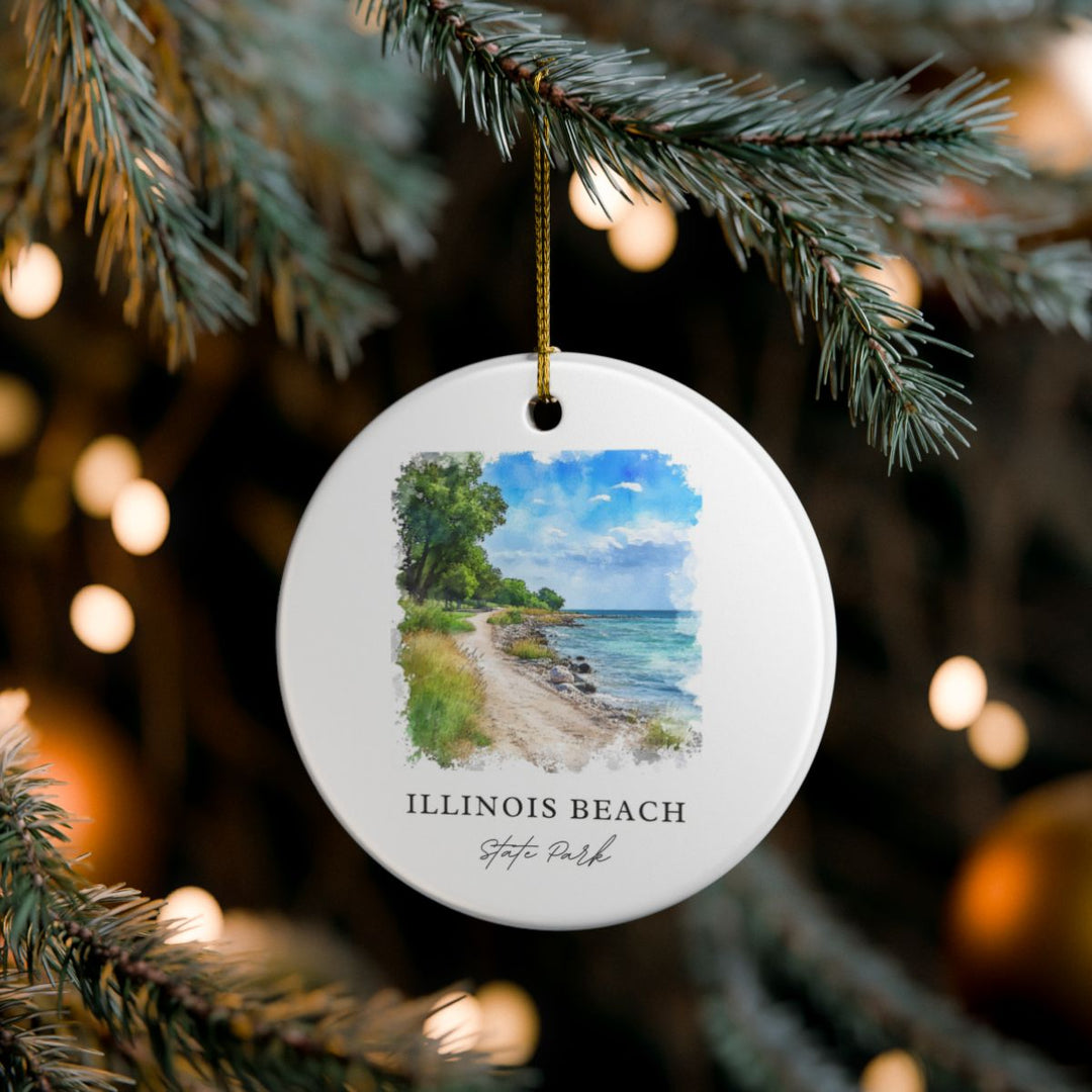 Illinois Beach State Park Illinois Ornament: Unique Illinois Beach State Park Souvenir, Illinois Beach State Park Illinois Xmas Decor, and Authentic Illinois Beach State Park Gift
