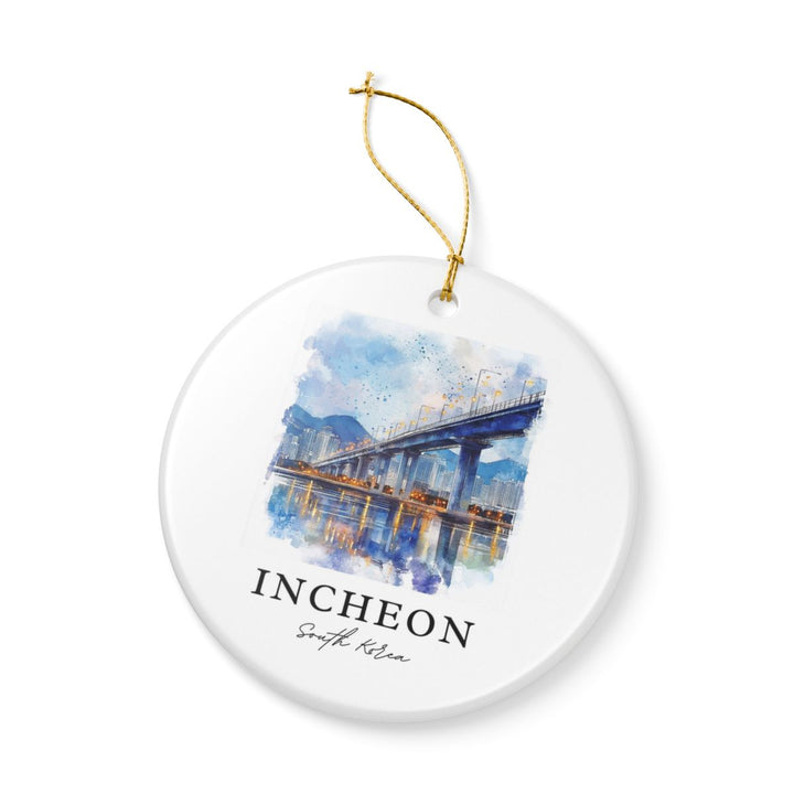 Incheon South Korea Ornament: Unique Incheon Souvenir, Incheon South Korea Xmas Decor, and Authentic Incheon Gift