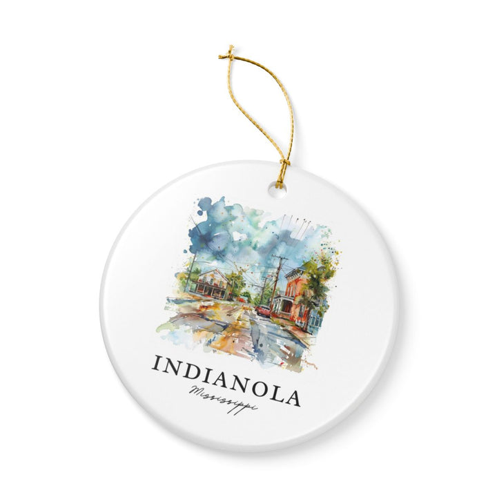 Indianola Mississippi Ornament: Unique Indianola Souvenir, Indianola Mississippi Xmas Decor, and Authentic Indianola Gift