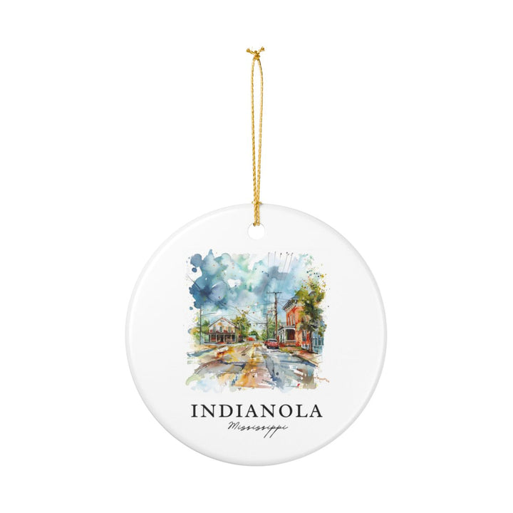 Indianola Mississippi Ornament: Unique Indianola Souvenir, Indianola Mississippi Xmas Decor, and Authentic Indianola Gift