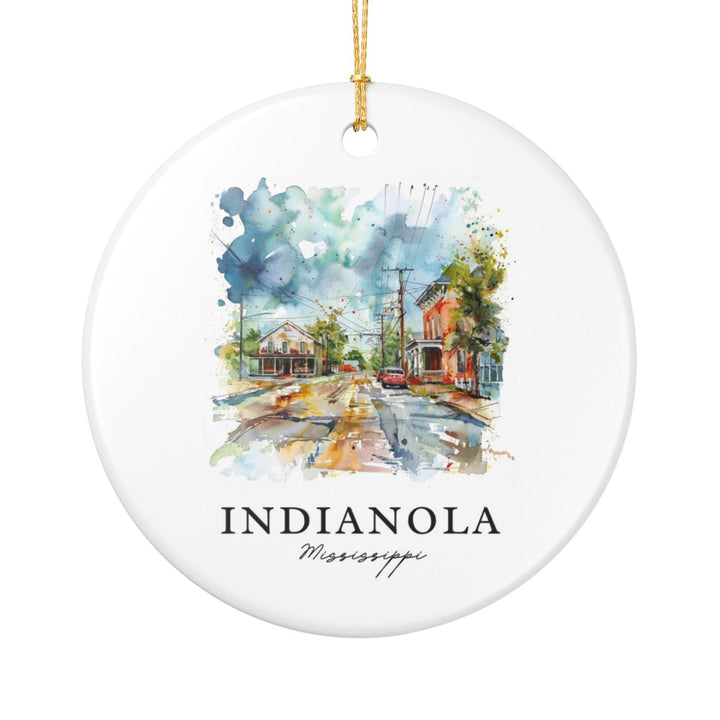 Indianola Mississippi Ornament: Unique Indianola Souvenir, Indianola Mississippi Xmas Decor, and Authentic Indianola Gift