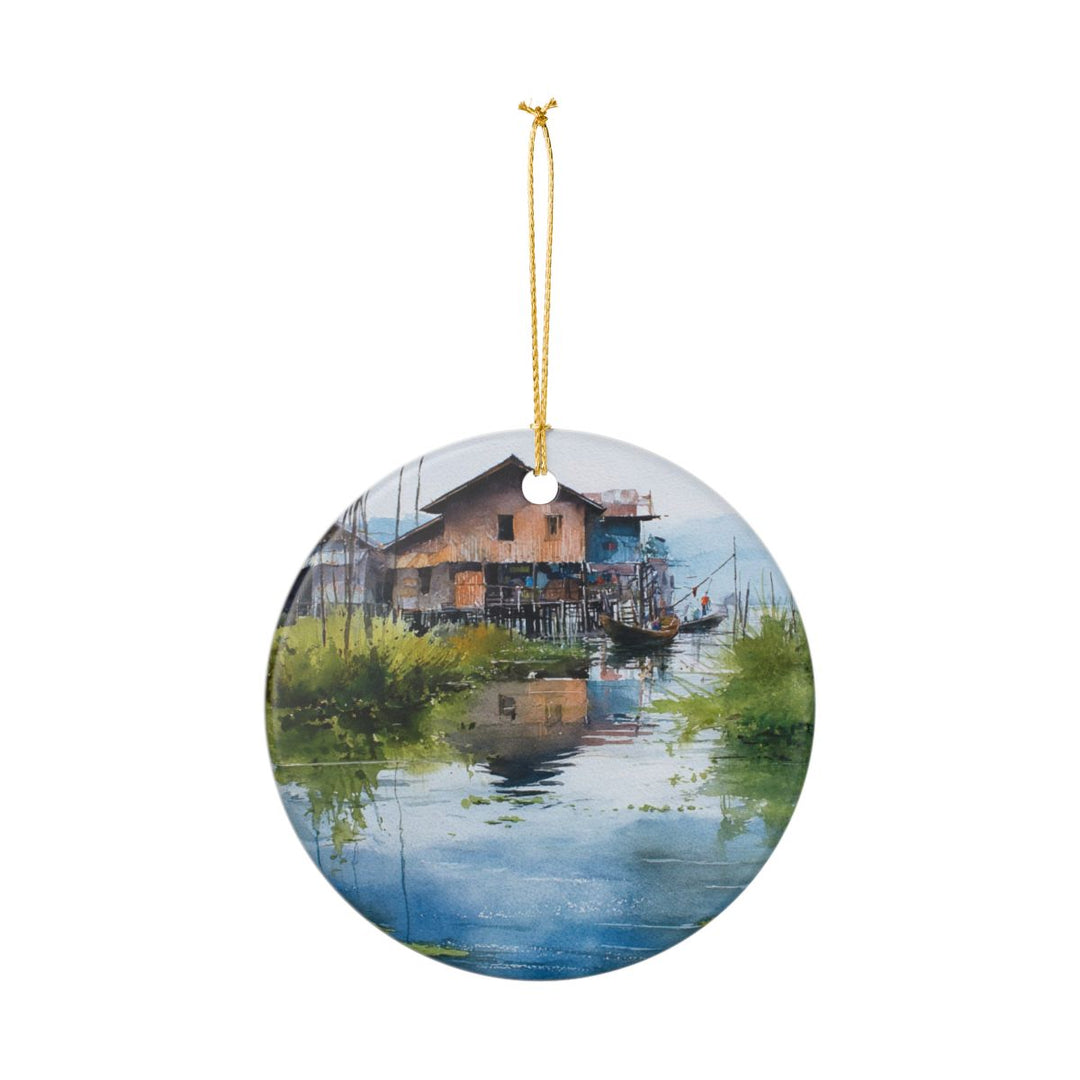 Inle Lake Myanmar Ornament: Unique Inle Lake Myanmar Souvenir, Inle Lake Myanmar Xmas Decor, and Authentic Inle Lake Myanmar Gift