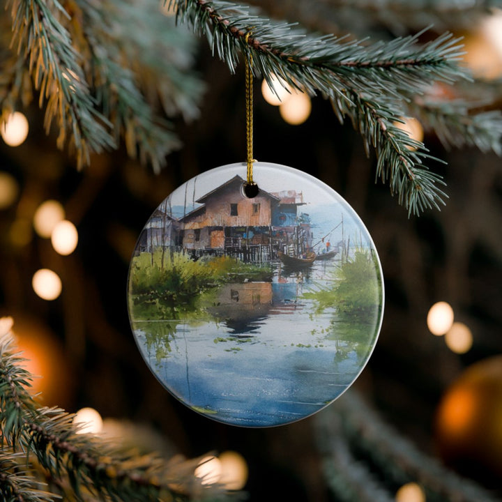 Inle Lake Myanmar Ornament: Unique Inle Lake Myanmar Souvenir, Inle Lake Myanmar Xmas Decor, and Authentic Inle Lake Myanmar Gift