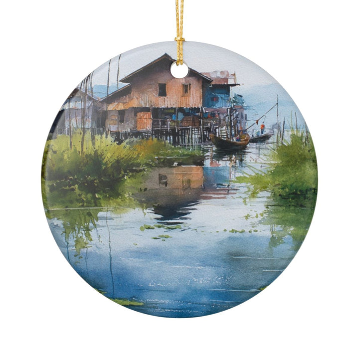 Inle Lake Myanmar Ornament: Unique Inle Lake Myanmar Souvenir, Inle Lake Myanmar Xmas Decor, and Authentic Inle Lake Myanmar Gift
