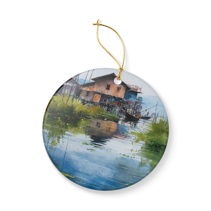 Inle Lake Myanmar Ornament: Unique Inle Lake Myanmar Souvenir, Inle Lake Myanmar Xmas Decor, and Authentic Inle Lake Myanmar Gift