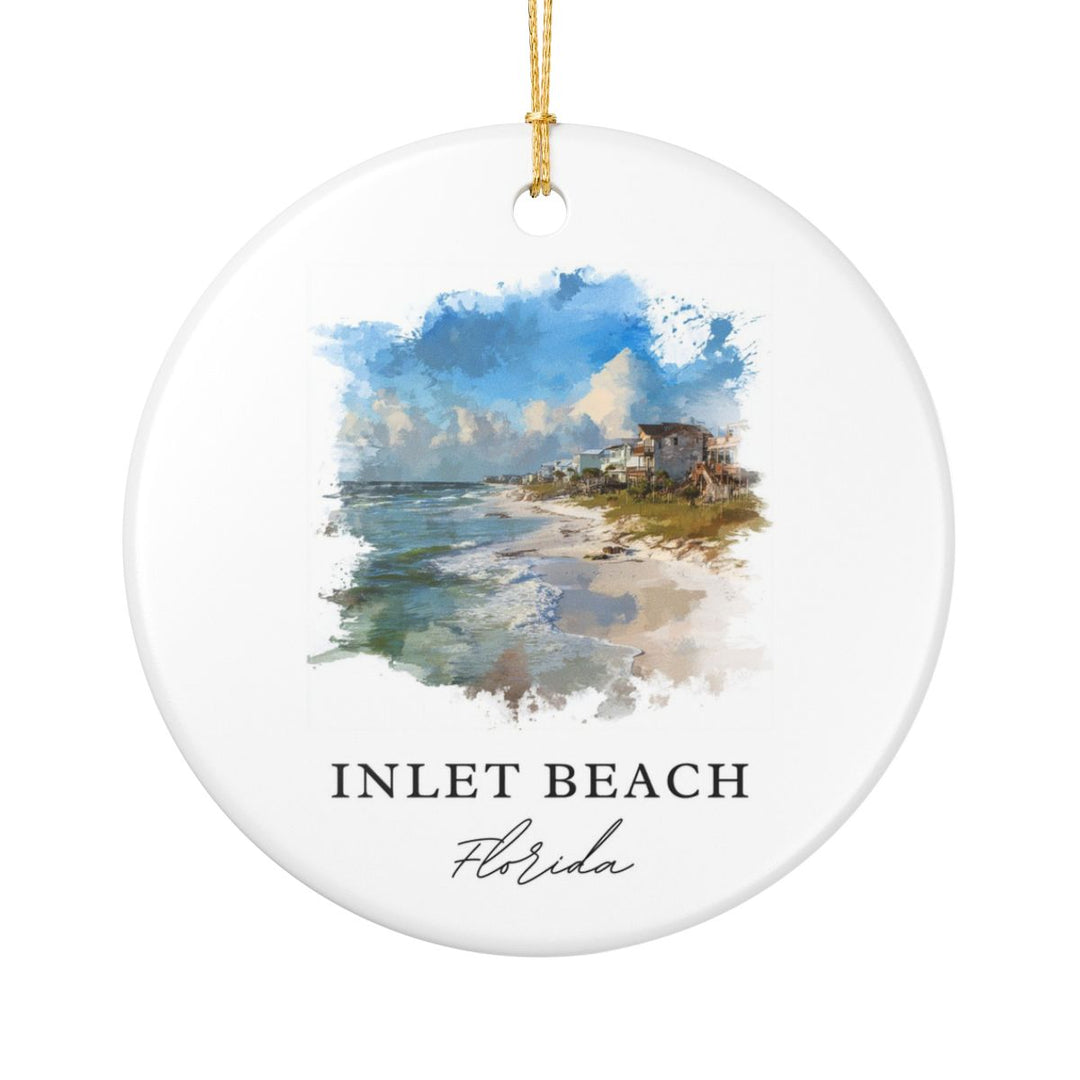 Inlet Beach Florida Ornament: Unique Inlet Beach Souvenir, Inlet Beach Florida Xmas Decor, and Authentic Inlet Beach Gift