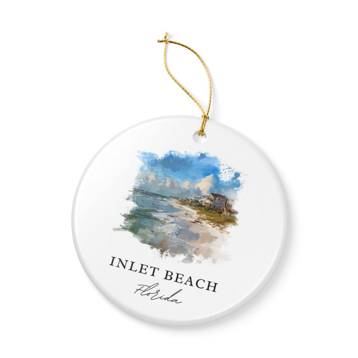 Inlet Beach Florida Ornament: Unique Inlet Beach Souvenir, Inlet Beach Florida Xmas Decor, and Authentic Inlet Beach Gift