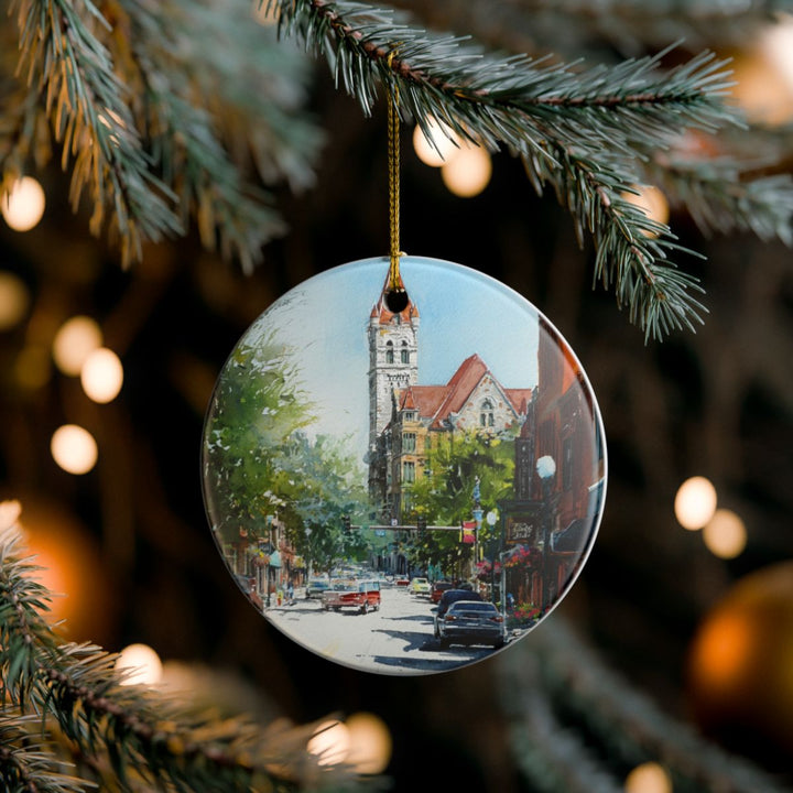 Iowa City Iowa USA Ornament: Unique Iowa City Souvenir, Iowa City Iowa Xmas Decor, and Authentic Iowa City Gift