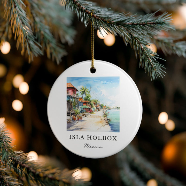 Isla Holbox Mexico Ornament: Unique Isla Holbox Souvenir, Isla Holbox Mexico Xmas Decor, and Authentic Isla Holbox Gift