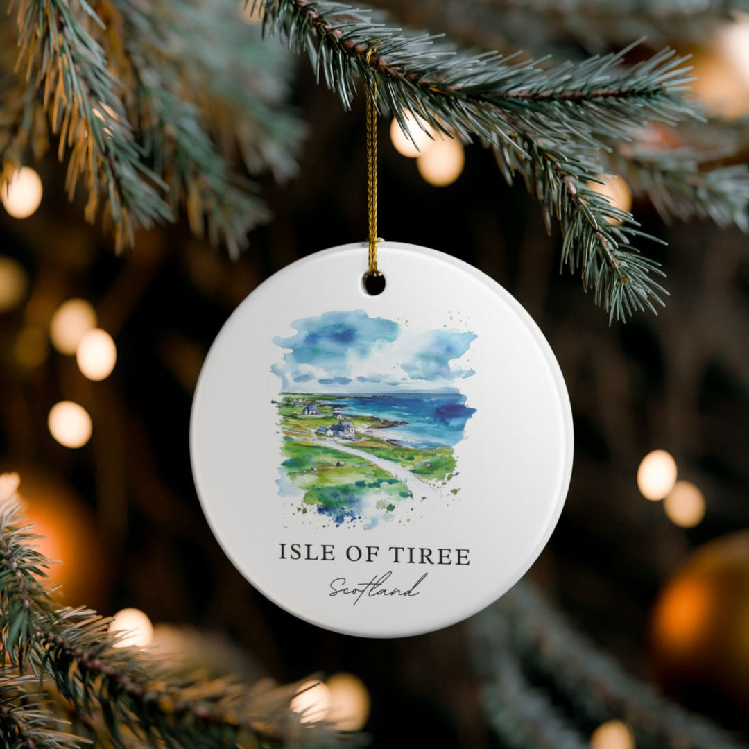 Isle of Tiree Scotland Ornament: Unique Isle of Tiree Souvenir, Isle of Tiree Scotland Xmas Decor, and Authentic Isle of Tiree Gift