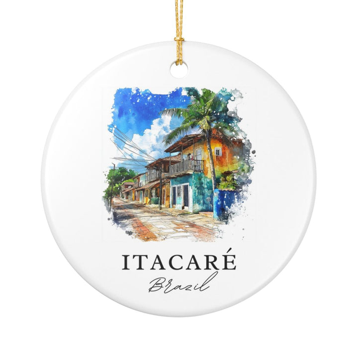Itacare Brazil Ornament: Unique Itacare Brazil Souvenir, Itacare Brazil Xmas Decor, and Authentic Itacare Brazil Gift