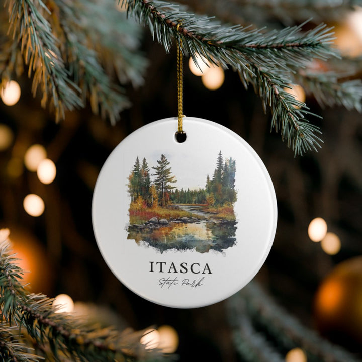 Itasca State Park Minnesota USA Ornament: Unique Itasca State Park Souvenir, Itasca State Park Minnesota Xmas Decor, and Authentic Itasca State Park Gift