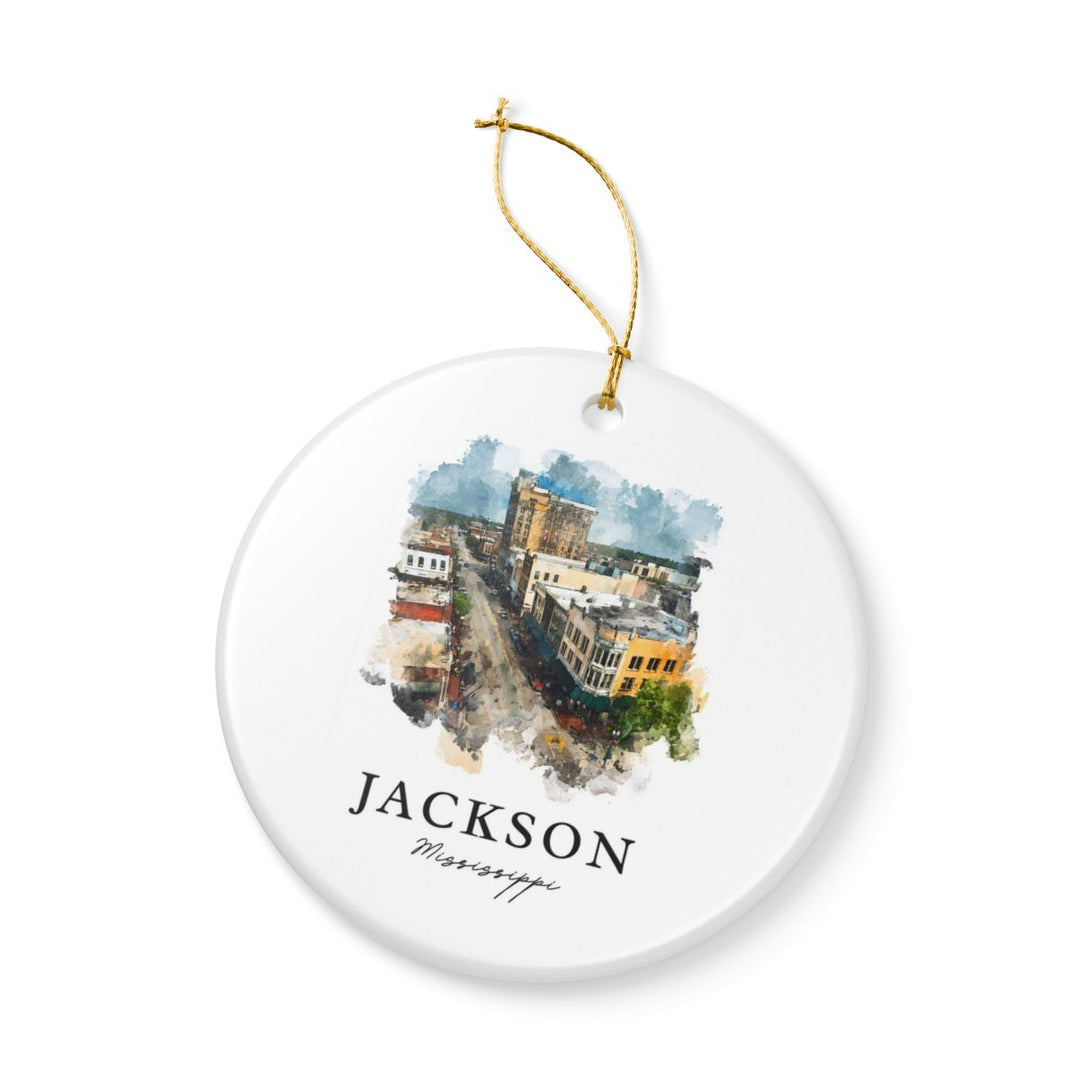 Jackson Mississippi Ornament: Unique Jackson Souvenir, Jackson Mississippi Xmas Decor, and Authentic Jackson Gift