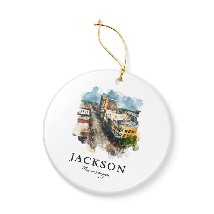 Jackson Mississippi Ornament: Unique Jackson Souvenir, Jackson Mississippi Xmas Decor, and Authentic Jackson Gift