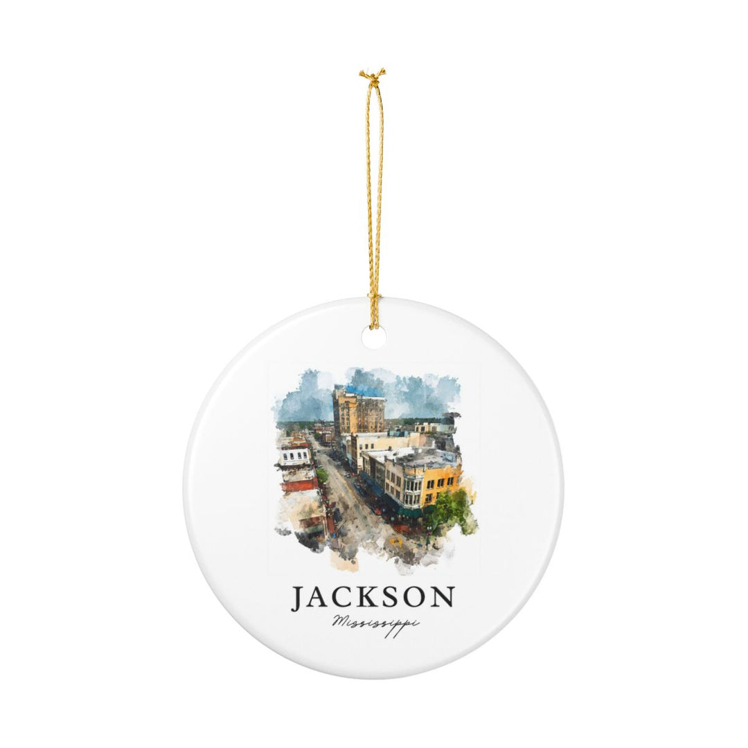Jackson Mississippi Ornament: Unique Jackson Souvenir, Jackson Mississippi Xmas Decor, and Authentic Jackson Gift