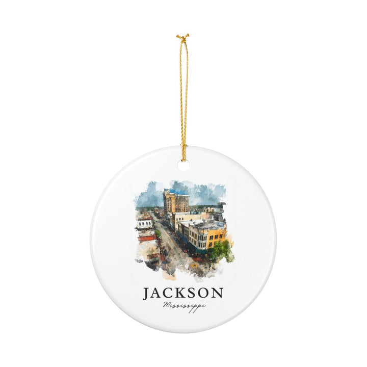 Jackson Mississippi Ornament: Unique Jackson Souvenir, Jackson Mississippi Xmas Decor, and Authentic Jackson Gift