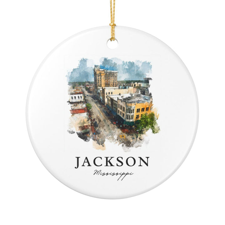 Jackson Mississippi Ornament: Unique Jackson Souvenir, Jackson Mississippi Xmas Decor, and Authentic Jackson Gift