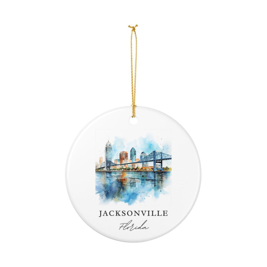 Jacksonville Florida USA Ornament: Unique Jacksonville Souvenir, Jacksonville Florida Xmas Decor, and Authentic Jacksonville Gift