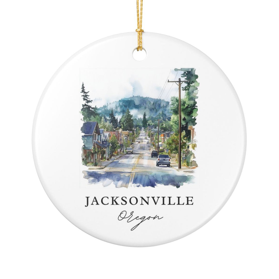 Jacksonville Oregon USA Ornament: Unique Jacksonville Souvenir, Jacksonville Oregon Xmas Decor, and Authentic Jacksonville Gift