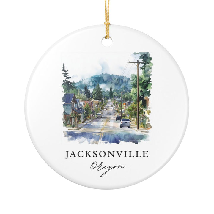 Jacksonville Oregon USA Ornament: Unique Jacksonville Souvenir, Jacksonville Oregon Xmas Decor, and Authentic Jacksonville Gift