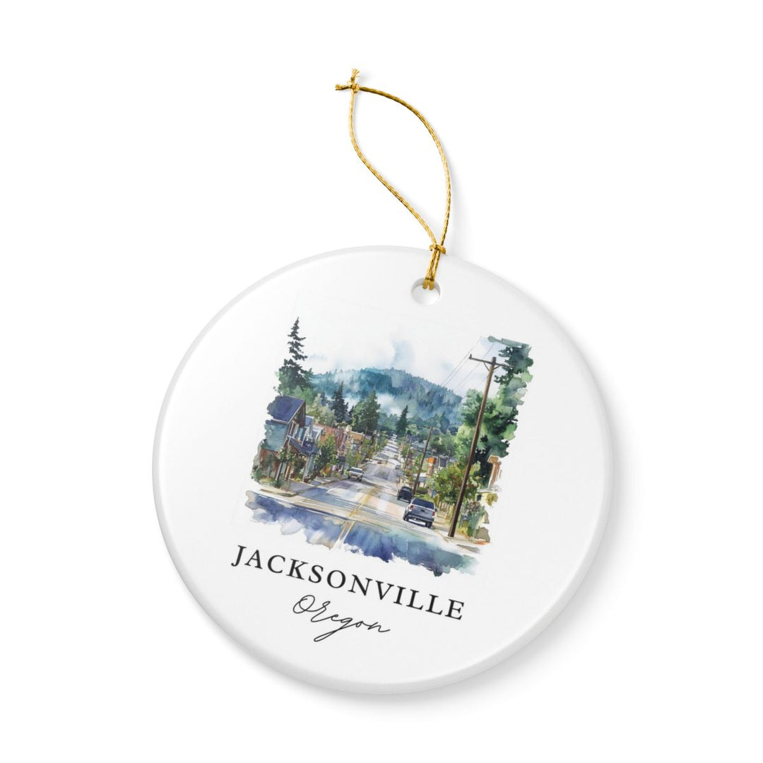 Jacksonville Oregon USA Ornament: Unique Jacksonville Souvenir, Jacksonville Oregon Xmas Decor, and Authentic Jacksonville Gift