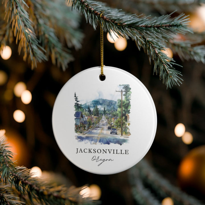 Jacksonville Oregon USA Ornament: Unique Jacksonville Souvenir, Jacksonville Oregon Xmas Decor, and Authentic Jacksonville Gift