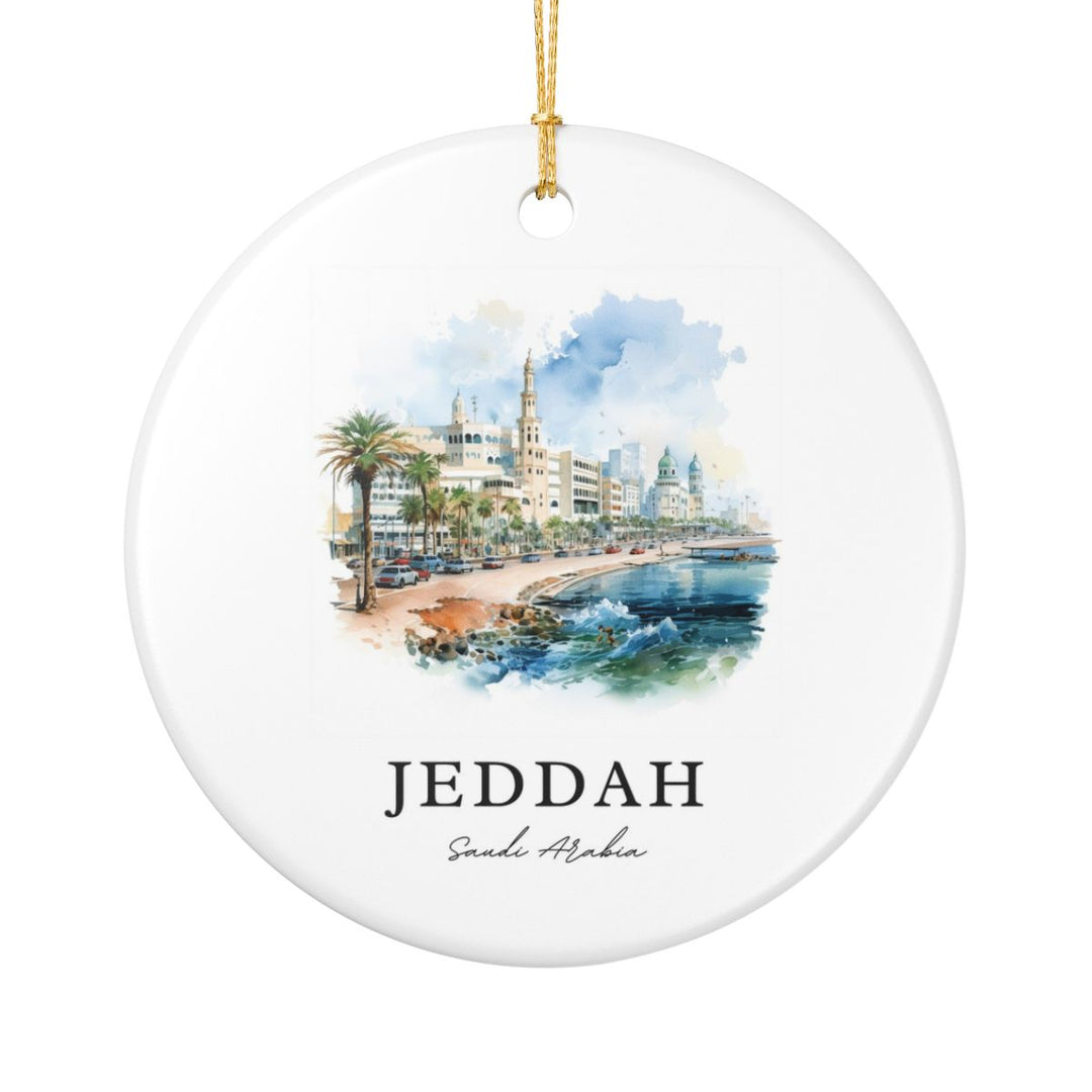 Jeddah Saudi Arabia Ornament: Unique Jeddah Souvenir, Jeddah Saudi Arabia Xmas Decor, and Authentic Jeddah Gift