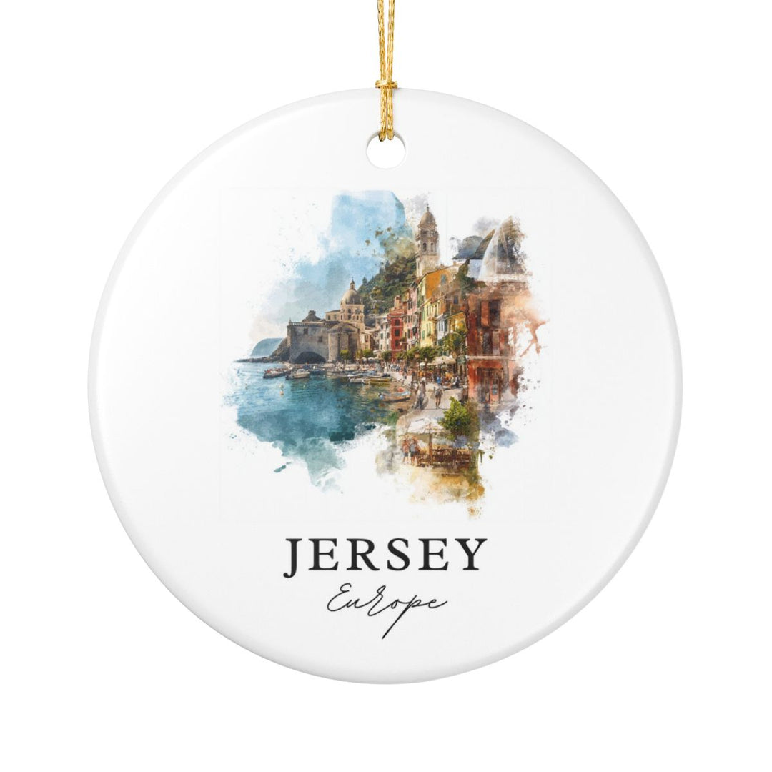 Jersey Channel Islands Ornament: Unique Jersey Channel Islands Souvenir, Jersey Channel Islands Xmas Decor, and Authentic Jersey Channel Islands Gift