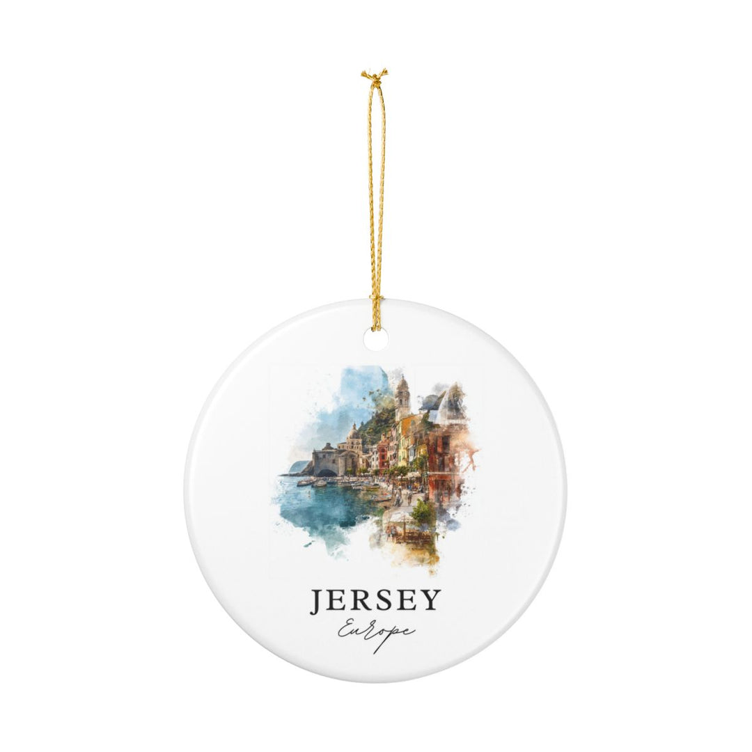 Jersey Channel Islands Ornament: Unique Jersey Channel Islands Souvenir, Jersey Channel Islands Xmas Decor, and Authentic Jersey Channel Islands Gift