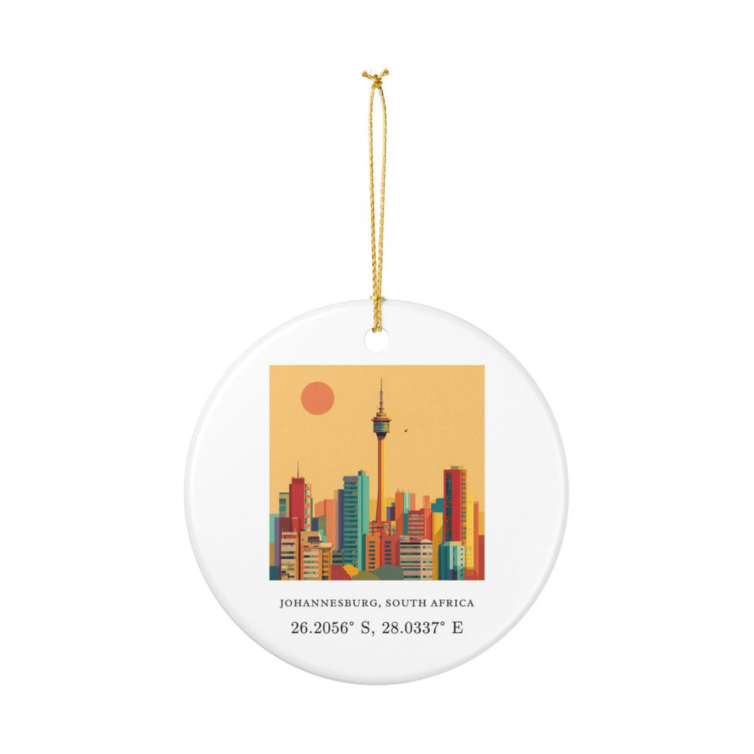 Johannesburg South Africa Ornament: Unique Johannesburg Souvenir, Johannesburg South Africa Xmas Decor, and Authentic Johannesburg Gift