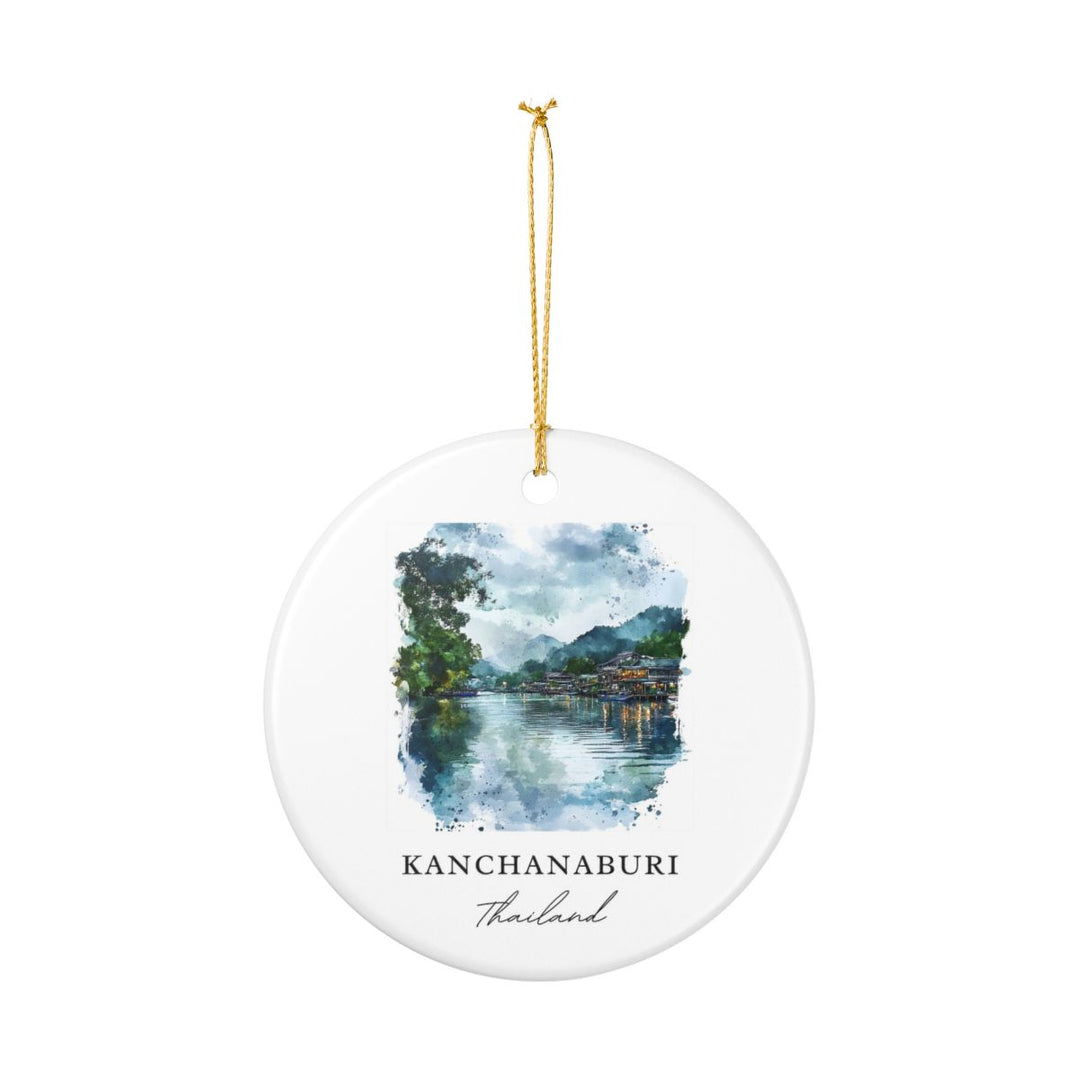Kanchanaburi Thailand Ornament: Unique Kanchanaburi Souvenir, Kanchanaburi Thailand Xmas Decor, and Authentic Kanchanaburi Gift