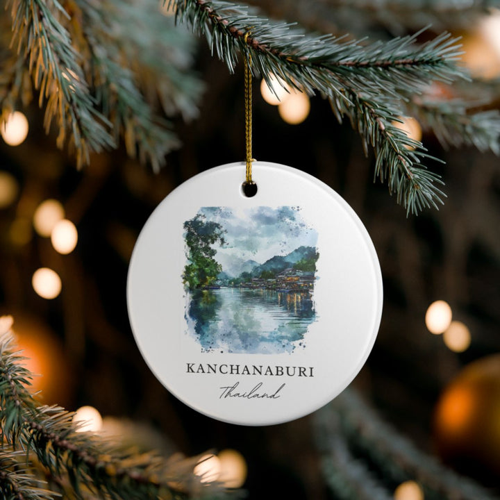 Kanchanaburi Thailand Ornament: Unique Kanchanaburi Souvenir, Kanchanaburi Thailand Xmas Decor, and Authentic Kanchanaburi Gift