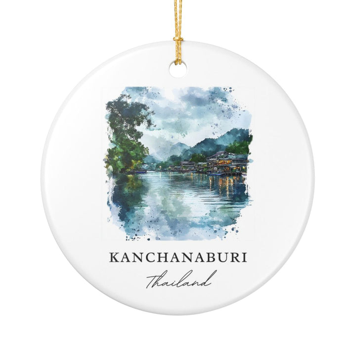 Kanchanaburi Thailand Ornament: Unique Kanchanaburi Souvenir, Kanchanaburi Thailand Xmas Decor, and Authentic Kanchanaburi Gift