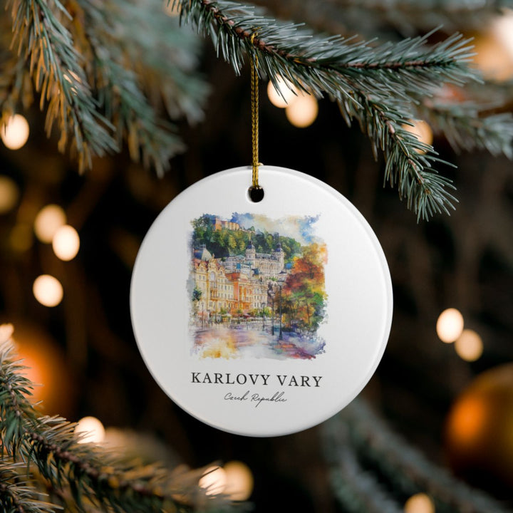Karlovy Vary Czech Republic Ornament: Unique Karlovy Vary Souvenir, Karlovy Vary Czech Republic Xmas Decor, and Authentic Karlovy Vary Gift