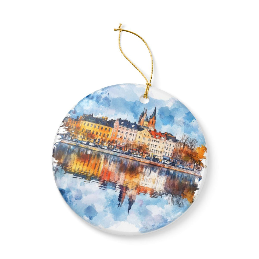 Karlstad Sweden Ornament: Unique Karlstad Souvenir, Karlstad Sweden Xmas Decor, and Authentic Karlstad Gift
