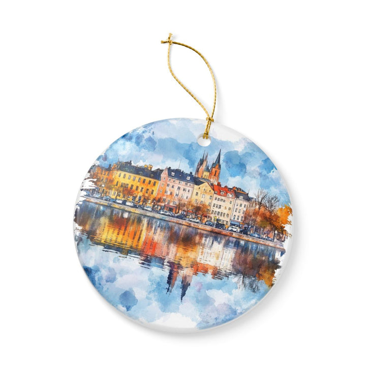 Karlstad Sweden Ornament: Unique Karlstad Souvenir, Karlstad Sweden Xmas Decor, and Authentic Karlstad Gift