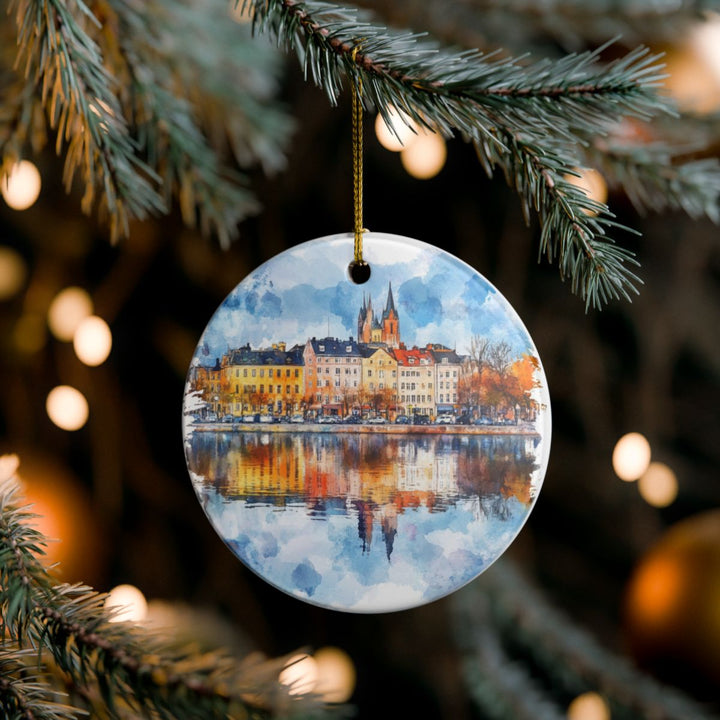 Karlstad Sweden Ornament: Unique Karlstad Souvenir, Karlstad Sweden Xmas Decor, and Authentic Karlstad Gift