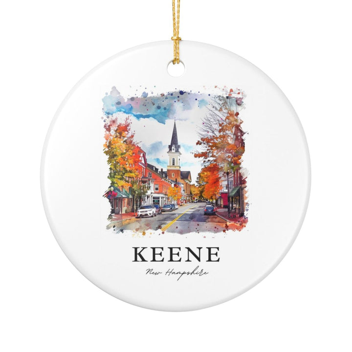 Keene New Hampshire USA Ornament: Unique Keene Souvenir, Keene New Hampshire Xmas Decor, and Authentic Keene Gift