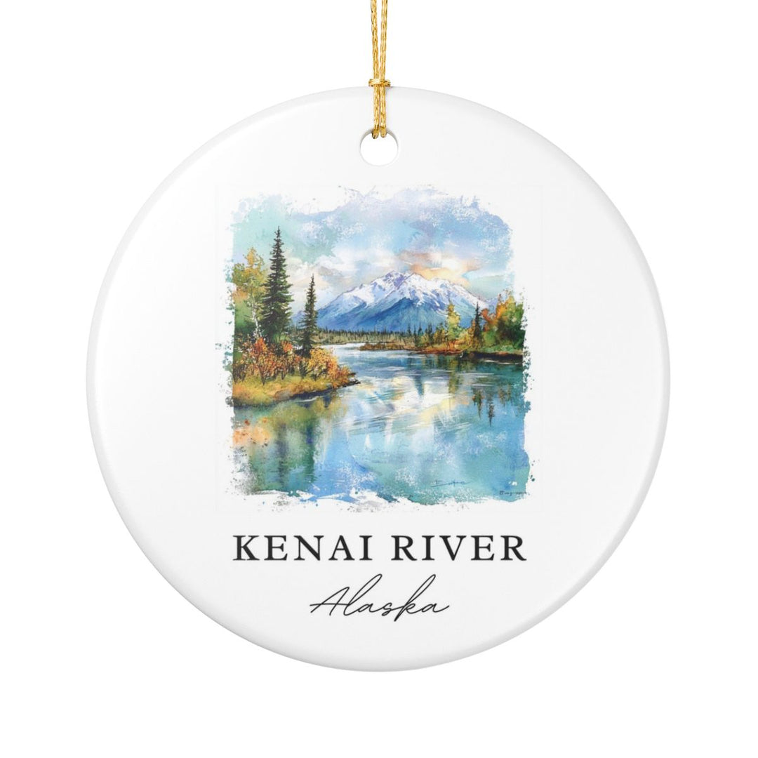 Kenai River Alaska USA Ornament: Unique Kenai River Souvenir, Kenai River Alaska Xmas Decor, and Authentic Kenai River Gift