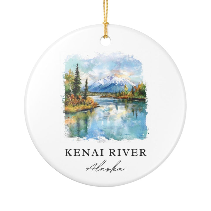 Kenai River Alaska USA Ornament: Unique Kenai River Souvenir, Kenai River Alaska Xmas Decor, and Authentic Kenai River Gift