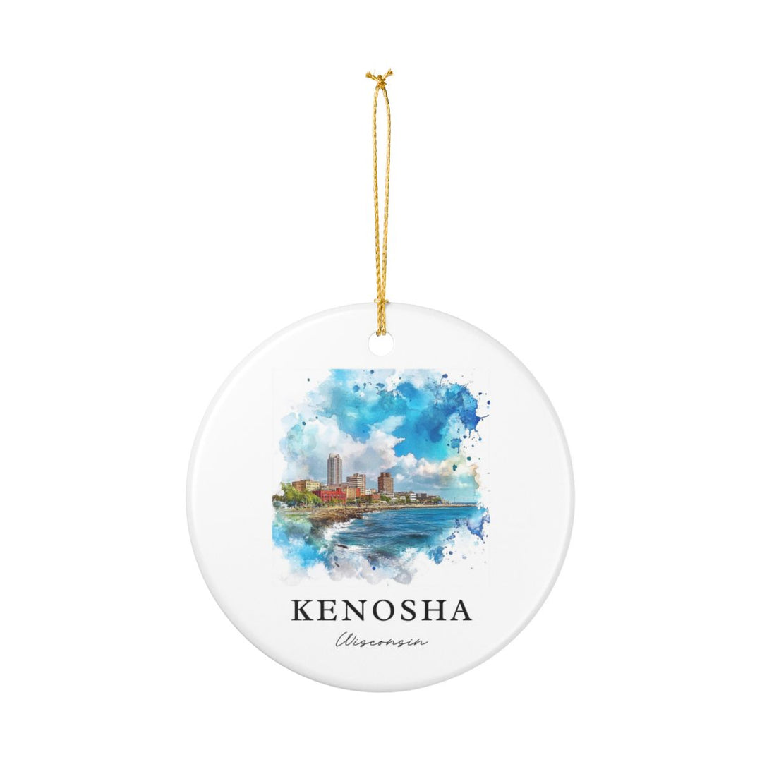 Kenosha Wisconsin Ornament: Unique Kenosha Souvenir, Kenosha Wisconsin Xmas Decor, and Authentic Kenosha Gift