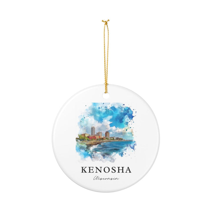 Kenosha Wisconsin Ornament: Unique Kenosha Souvenir, Kenosha Wisconsin Xmas Decor, and Authentic Kenosha Gift