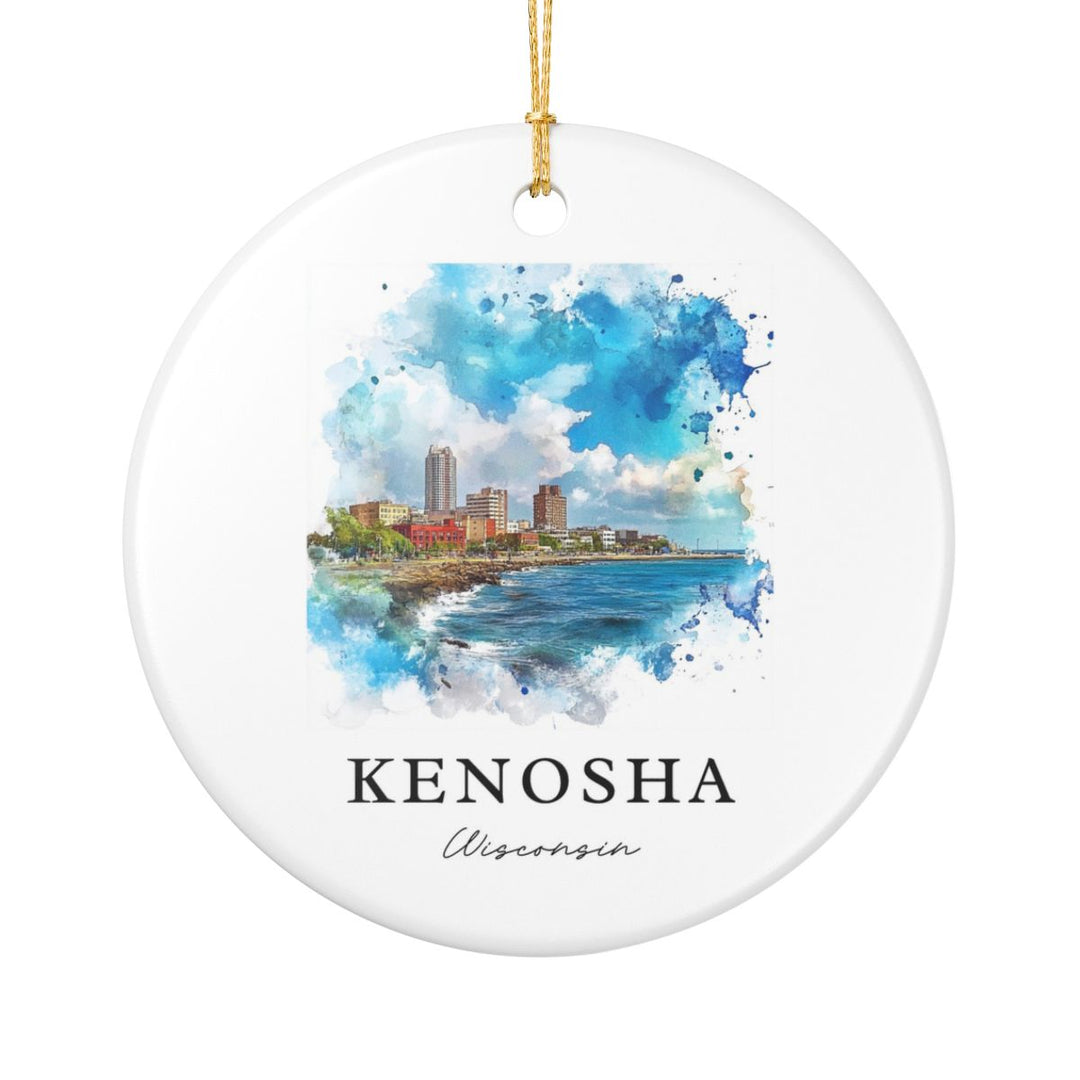 Kenosha Wisconsin Ornament: Unique Kenosha Souvenir, Kenosha Wisconsin Xmas Decor, and Authentic Kenosha Gift