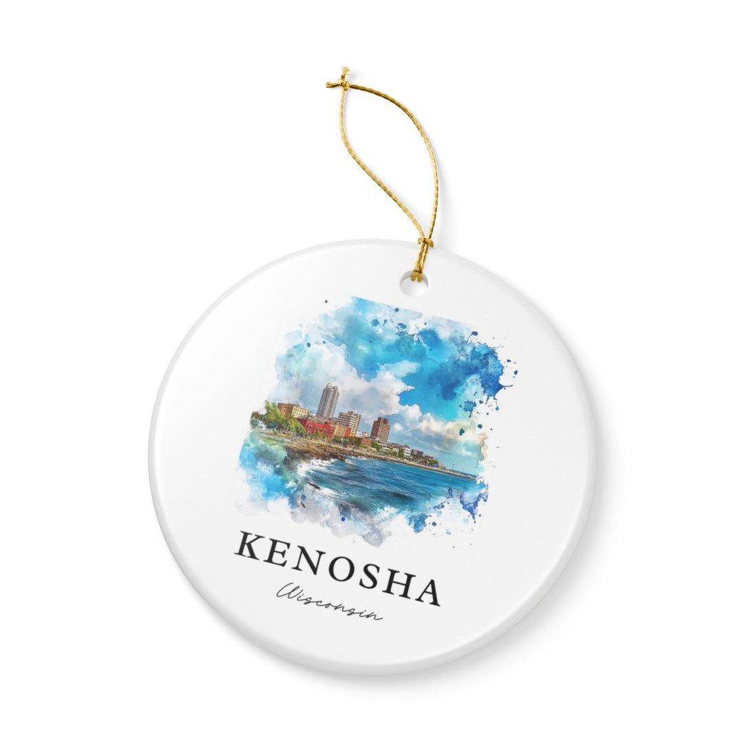 Kenosha Wisconsin Ornament: Unique Kenosha Souvenir, Kenosha Wisconsin Xmas Decor, and Authentic Kenosha Gift