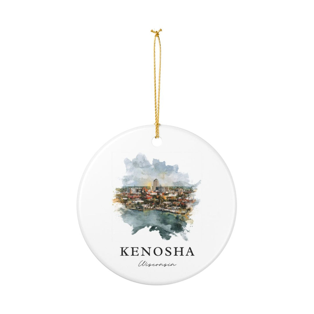 Kenosha Wisconsin Ornament: Unique Kenosha Souvenir, Kenosha Wisconsin Xmas Decor, and Authentic Kenosha Gift