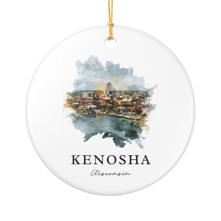 Kenosha Wisconsin Ornament: Unique Kenosha Souvenir, Kenosha Wisconsin Xmas Decor, and Authentic Kenosha Gift
